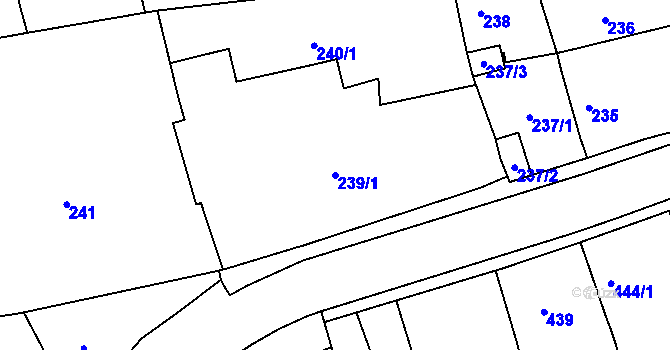 Parcela st. 239/1 v KÚ Řícmanice, Katastrální mapa