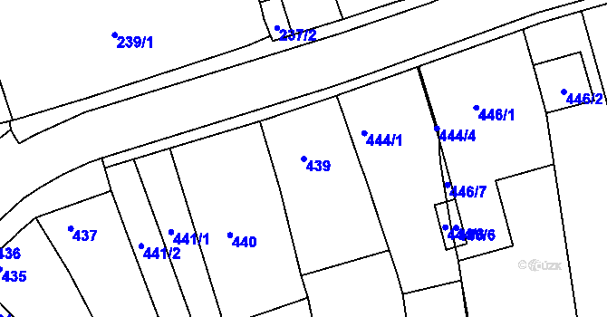 Parcela st. 439 v KÚ Řícmanice, Katastrální mapa