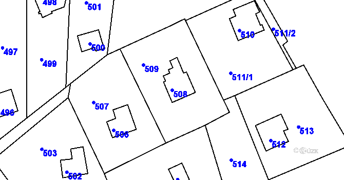Parcela st. 508 v KÚ Řícmanice, Katastrální mapa
