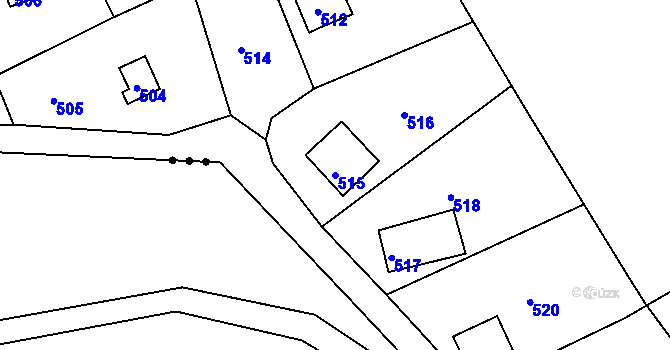 Parcela st. 515 v KÚ Řícmanice, Katastrální mapa