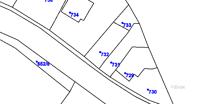 Parcela st. 732 v KÚ Řícmanice, Katastrální mapa