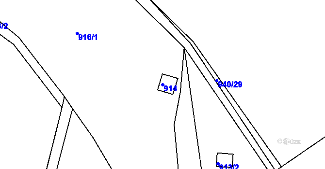 Parcela st. 914 v KÚ Řícmanice, Katastrální mapa