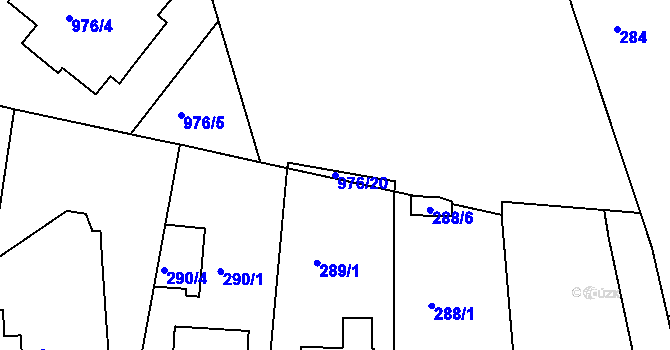 Parcela st. 976/20 v KÚ Řícmanice, Katastrální mapa