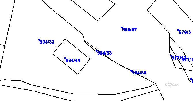 Parcela st. 984/83 v KÚ Řícmanice, Katastrální mapa