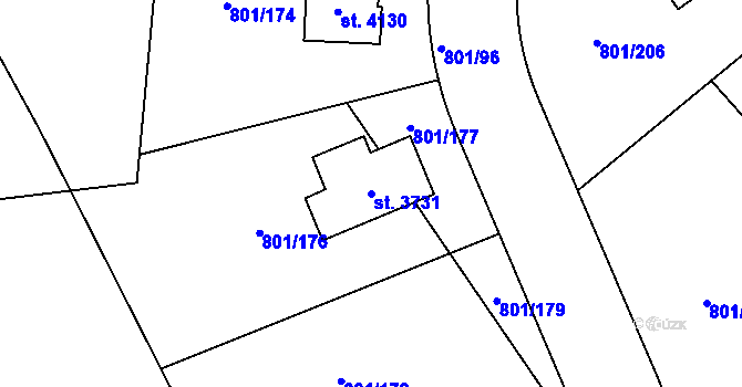 Parcela st. 3731 v KÚ Říčany u Prahy, Katastrální mapa