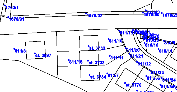 Parcela st. 3732 v KÚ Říčany u Prahy, Katastrální mapa