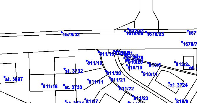 Parcela st. 811/19 v KÚ Říčany u Prahy, Katastrální mapa