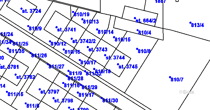 Parcela st. 3744 v KÚ Říčany u Prahy, Katastrální mapa