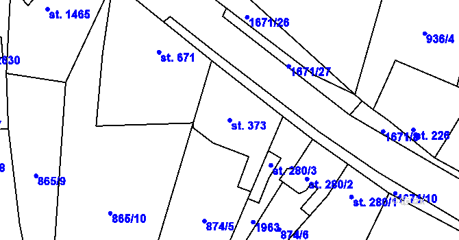 Parcela st. 373 v KÚ Říčany u Prahy, Katastrální mapa