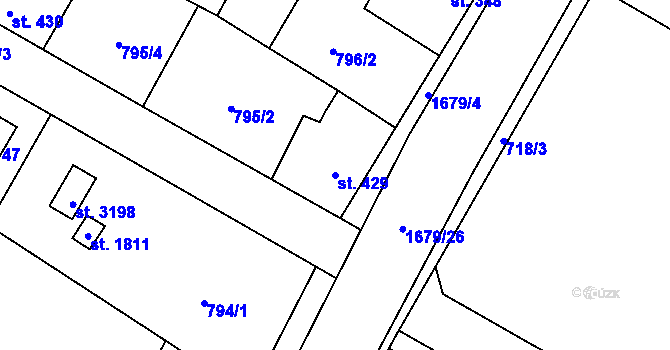 Parcela st. 429 v KÚ Říčany u Prahy, Katastrální mapa