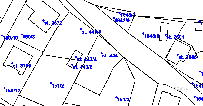Parcela st. 444 v KÚ Říčany u Prahy, Katastrální mapa