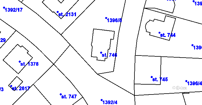 Parcela st. 746 v KÚ Říčany u Prahy, Katastrální mapa