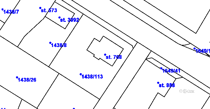 Parcela st. 768 v KÚ Říčany u Prahy, Katastrální mapa