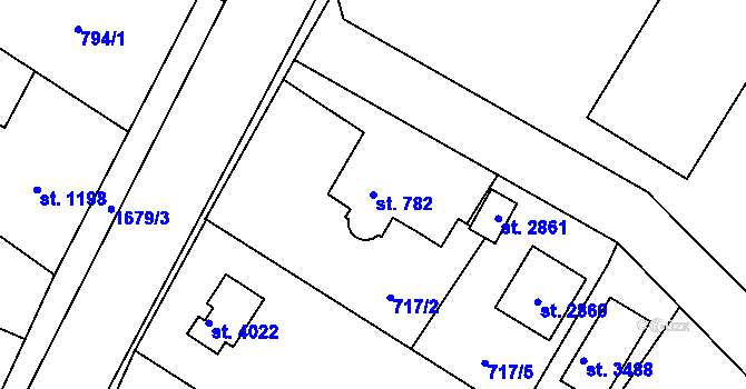 Parcela st. 782 v KÚ Říčany u Prahy, Katastrální mapa