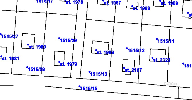 Parcela st. 1999 v KÚ Říčany u Prahy, Katastrální mapa