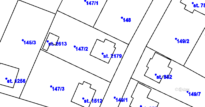 Parcela st. 2179 v KÚ Říčany u Prahy, Katastrální mapa