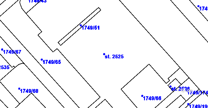 Parcela st. 2525 v KÚ Říčany u Prahy, Katastrální mapa