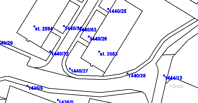 Parcela st. 2583 v KÚ Říčany u Prahy, Katastrální mapa