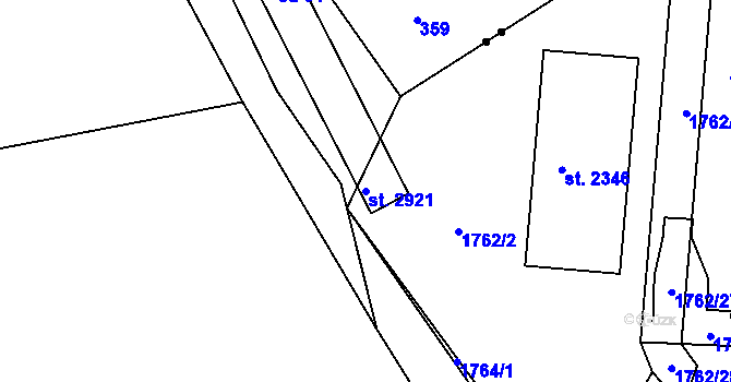 Parcela st. 2921 v KÚ Říčany u Prahy, Katastrální mapa