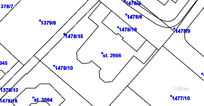 Parcela st. 2956 v KÚ Říčany u Prahy, Katastrální mapa