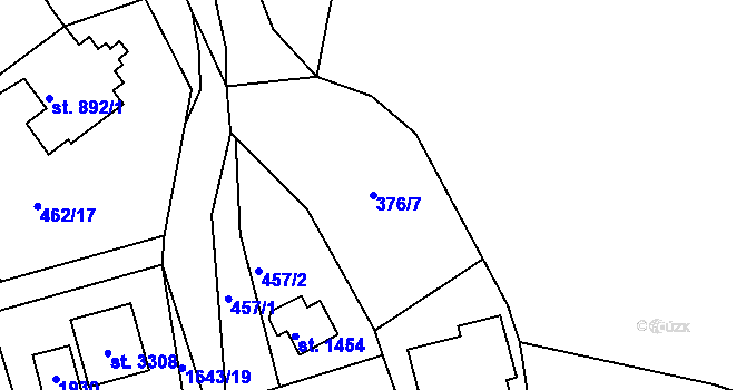 Parcela st. 376/7 v KÚ Říčany u Prahy, Katastrální mapa