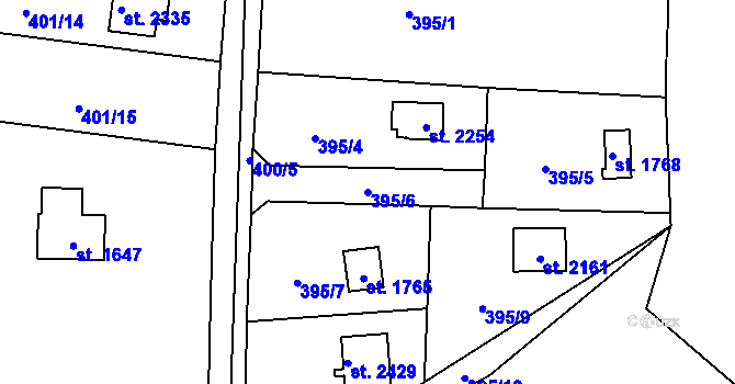 Parcela st. 395/6 v KÚ Říčany u Prahy, Katastrální mapa