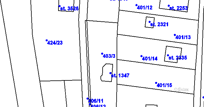 Parcela st. 403/3 v KÚ Říčany u Prahy, Katastrální mapa