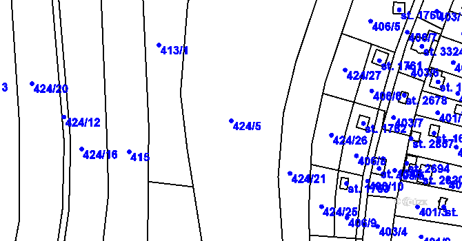 Parcela st. 424/5 v KÚ Říčany u Prahy, Katastrální mapa