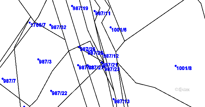 Parcela st. 987/12 v KÚ Říčany u Prahy, Katastrální mapa