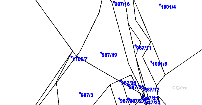 Parcela st. 987/19 v KÚ Říčany u Prahy, Katastrální mapa