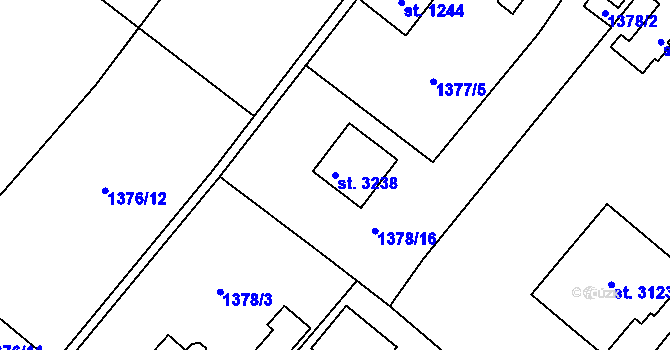 Parcela st. 3238 v KÚ Říčany u Prahy, Katastrální mapa