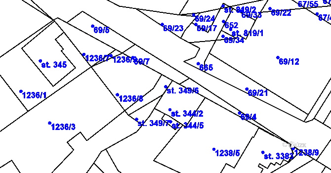 Parcela st. 349/6 v KÚ Říčany u Prahy, Katastrální mapa