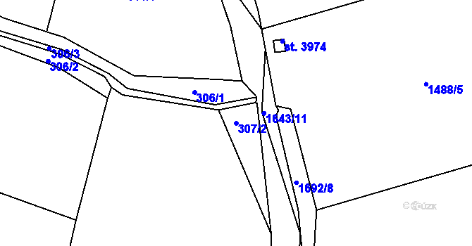 Parcela st. 307/2 v KÚ Říčany u Prahy, Katastrální mapa