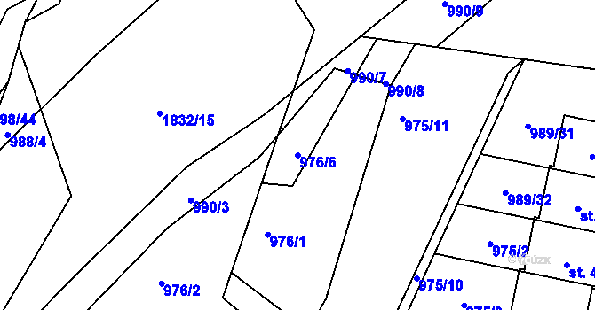 Parcela st. 976/6 v KÚ Říčany u Prahy, Katastrální mapa