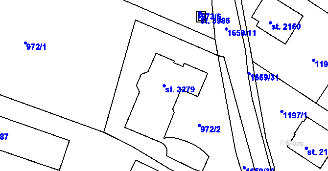 Parcela st. 3279 v KÚ Říčany u Prahy, Katastrální mapa