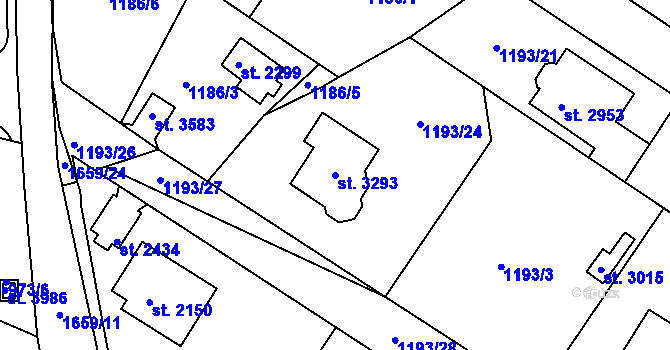 Parcela st. 3293 v KÚ Říčany u Prahy, Katastrální mapa