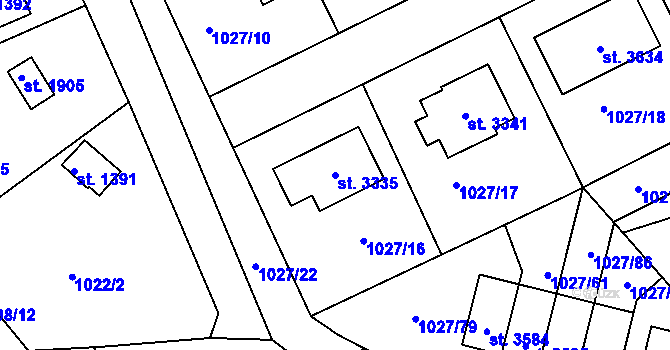 Parcela st. 3335 v KÚ Říčany u Prahy, Katastrální mapa