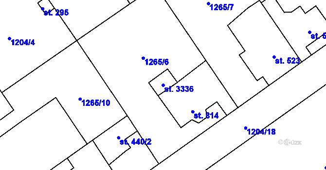 Parcela st. 3336 v KÚ Říčany u Prahy, Katastrální mapa