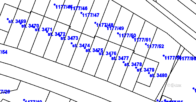 Parcela st. 3476 v KÚ Říčany u Prahy, Katastrální mapa