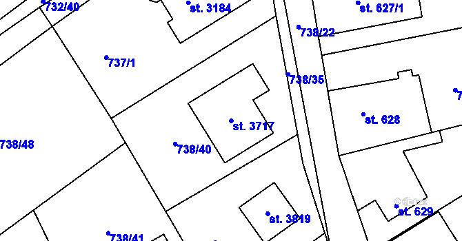 Parcela st. 3717 v KÚ Říčany u Prahy, Katastrální mapa