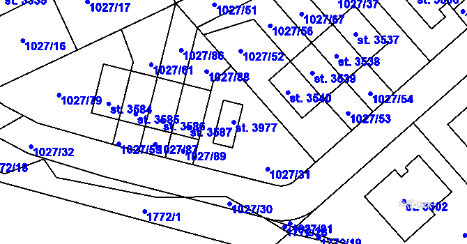 Parcela st. 3977 v KÚ Říčany u Prahy, Katastrální mapa