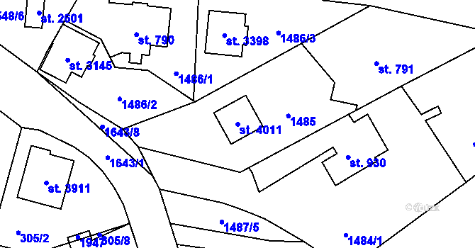 Parcela st. 4011 v KÚ Říčany u Prahy, Katastrální mapa