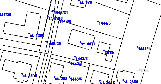 Parcela st. 4071 v KÚ Říčany u Prahy, Katastrální mapa
