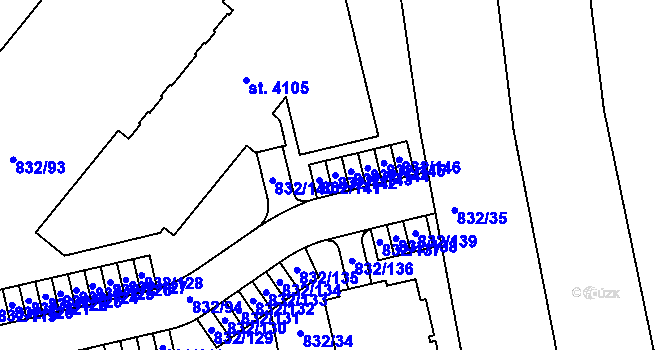 Parcela st. 832/142 v KÚ Říčany u Prahy, Katastrální mapa