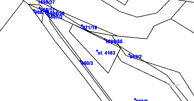 Parcela st. 4183 v KÚ Říčany u Prahy, Katastrální mapa