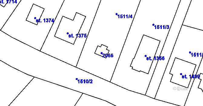 Parcela st. 2066 v KÚ Říčany u Prahy, Katastrální mapa