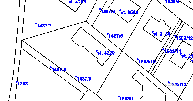 Parcela st. 4220 v KÚ Říčany u Prahy, Katastrální mapa