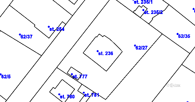 Parcela st. 236 v KÚ Říčany-Radošovice, Katastrální mapa