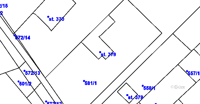 Parcela st. 379 v KÚ Říčany-Radošovice, Katastrální mapa