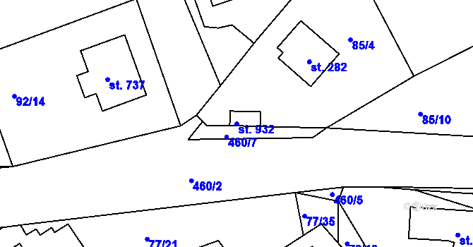 Parcela st. 932 v KÚ Říčany-Radošovice, Katastrální mapa
